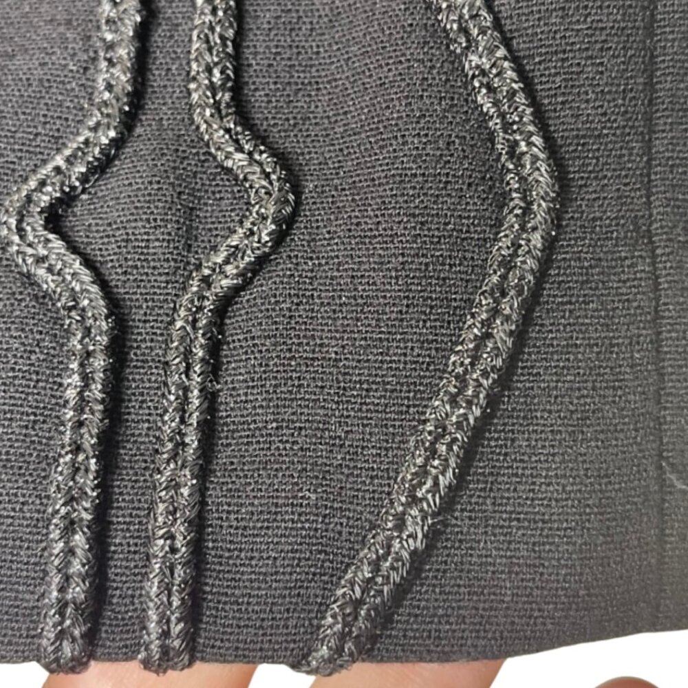 H&M | Black Textured Metallic Embellished Mini Skirt | Size 8 - Picture 4 of 10